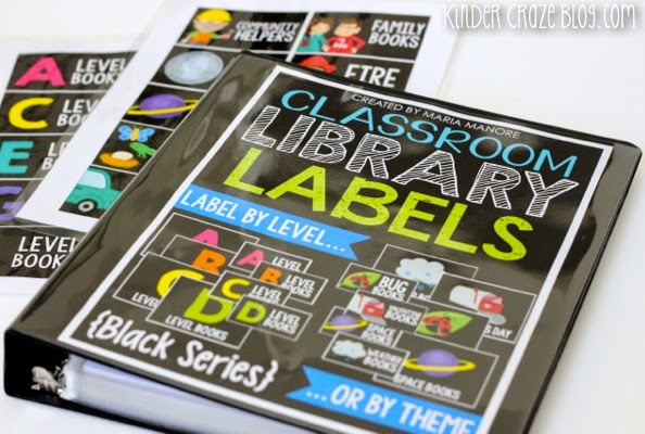 beautiful labels to organize a classroom library