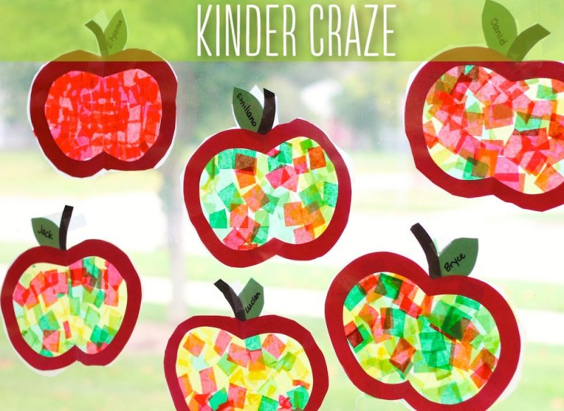 Apple Stained Glass Window Decorations + Free Template