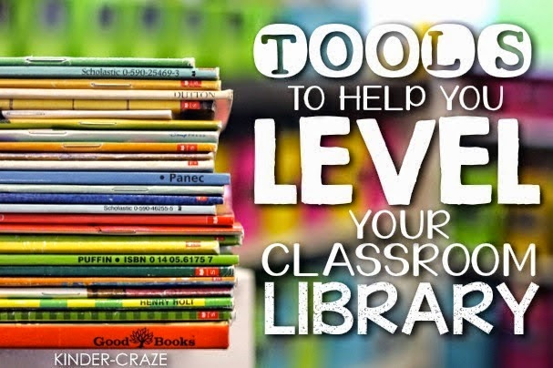 stack of books "tools to help you level your classroom library"