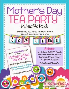 All the printables you need to throw a classroom Mother's Day Tea Party!