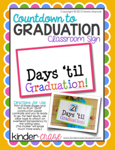 FREE countdown sign for graduation 