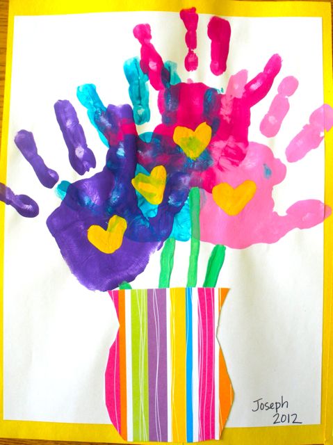 handprint bouquets for mother's day