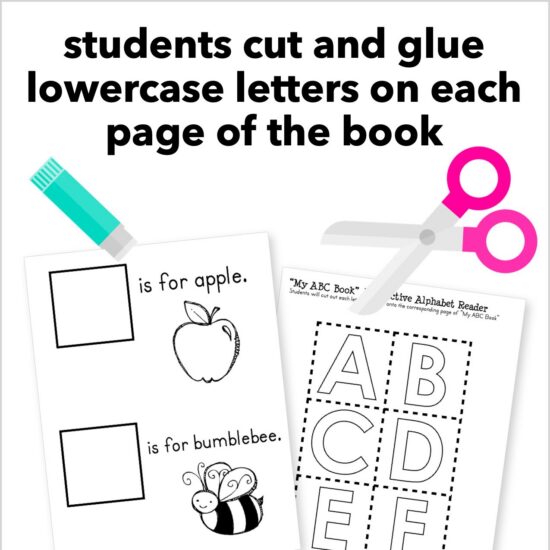 Alphabet Cut and Paste Book - Interactive Emergent Reader - Kinder Craze