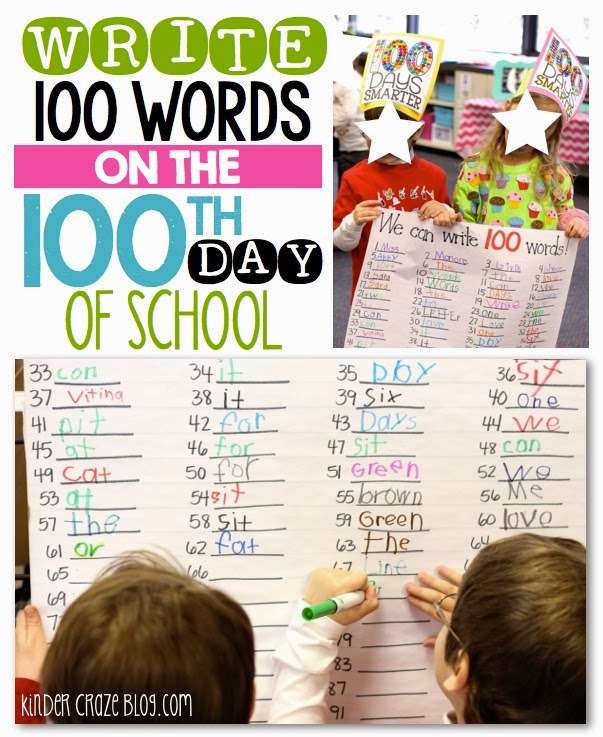 write 100 words to celebrate the 100th day of school