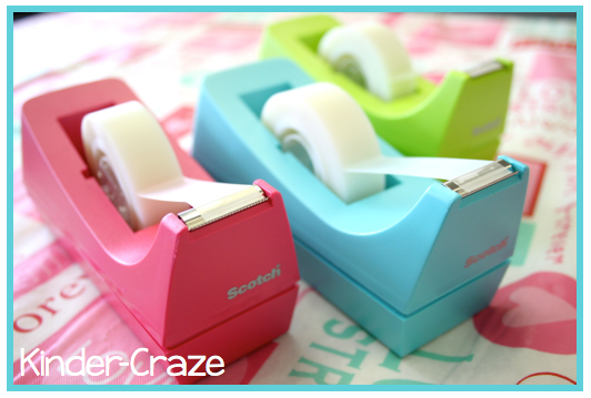 Love these colorful tape dispensers