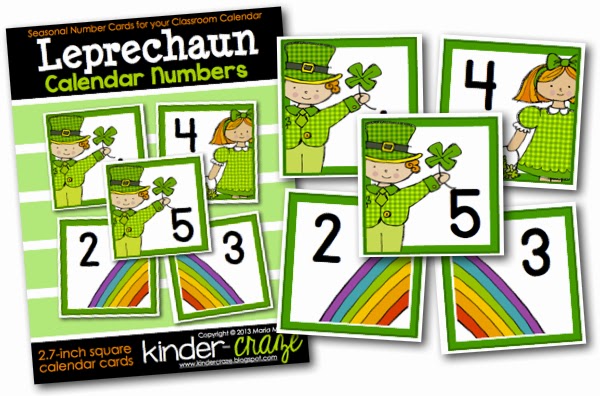 Irish Monster calendar numbers - too cute!