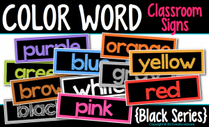cute color word signs for the classroom