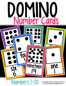 domino number cards for classroom display
