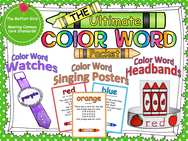 "the ultimate color word packet" cover displaying color word watches, posters and headbands