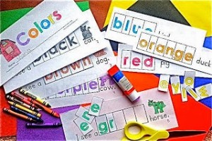 color word Interactive farm book and poster set... great for teaching color words!
