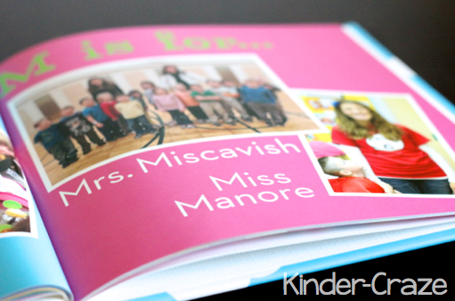 M page in alphabet photo book... love this idea!