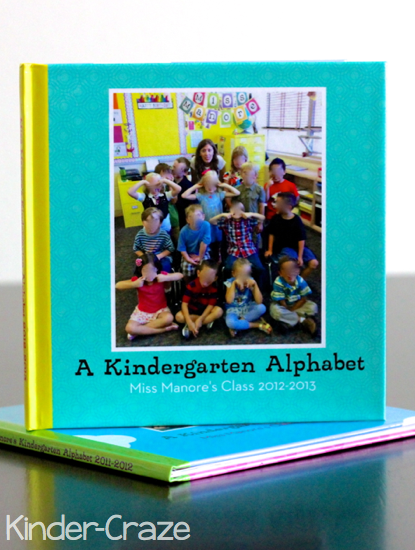 kindergarten alphabet photo books created in Shutterfly.