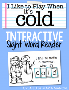 emergent reader for sight word "COLD"
