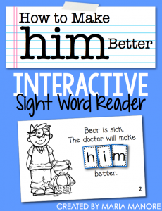 emergent reader for sight word "HIM"