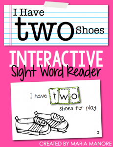 emergent reader for sight word "TWO"