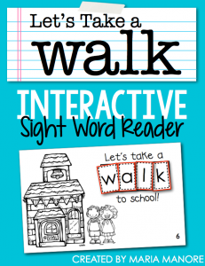 emergent reader for sight word "WALK"