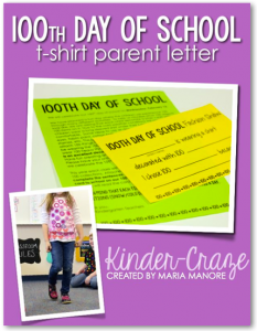 FREE editable parent letter for the 100th day of school