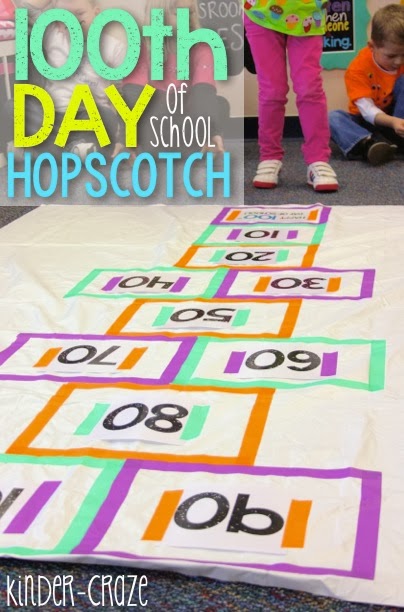 DIY hopscotch for the 100th day of school