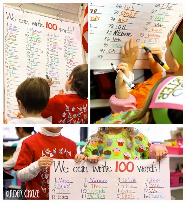 write 100 words on the 100th day of school