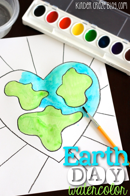 Earth Day watercolor painting project with EASY step-by-step directions