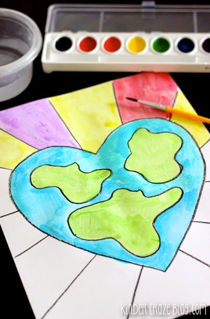 EASY step-by-step directions to make this Earth Day watercolor painting