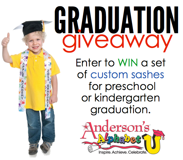 GIVEAWAY! Enter to win a set of custom sashes for preschool or kindergarten graduation!