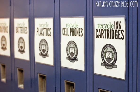 use lockers to store and organize a school recycle center