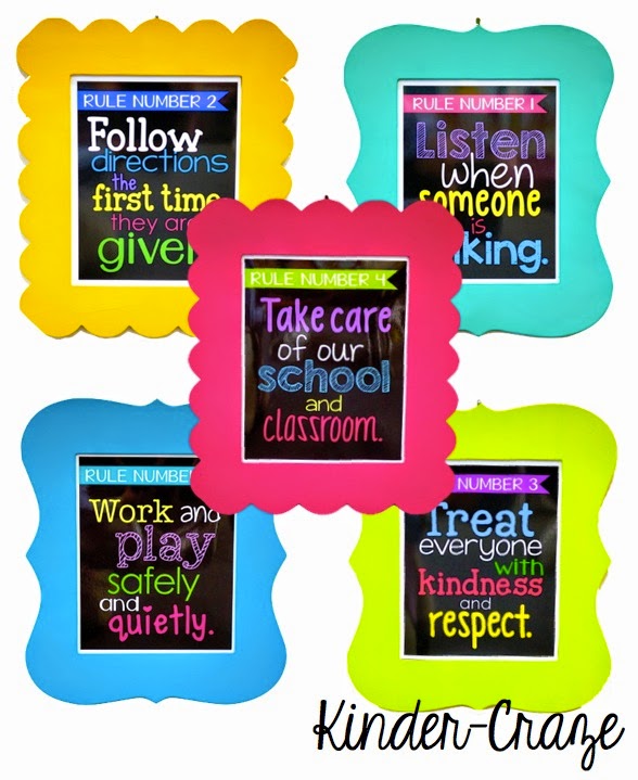 Classroom Rules in scallop frames