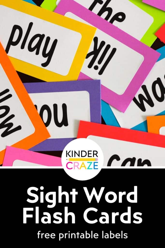 FREE printable labels to make your own sight word flashcards