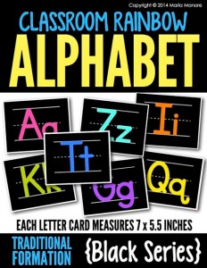 Classroom Rainbow Alphabet Traditional Black Series