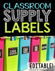 Classroom Supply Labels Black Series