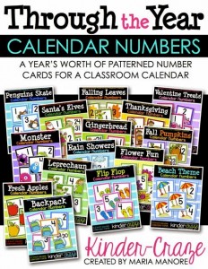 Year-Long Set of Calendar Numbers White Series