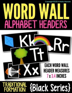 Alphabet Headers Traditional Black Series