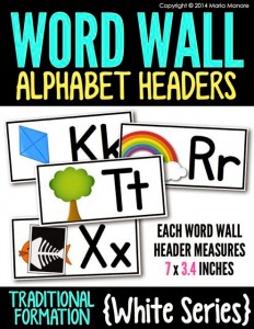 Alphabet Headers Traditional White Series