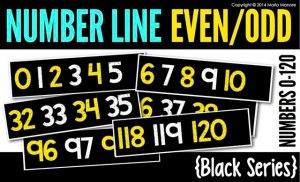 Number Line Even/Odd 0-120 Black Series