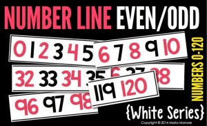 Number Line Even/Odd 0-120 White Series