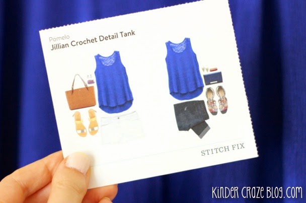 Stitch Fix royal blue Jillian Crochet Detail Tank from Pomelo