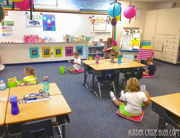 kindergarten students reading independently on the floor in a classroom that wasn't ready