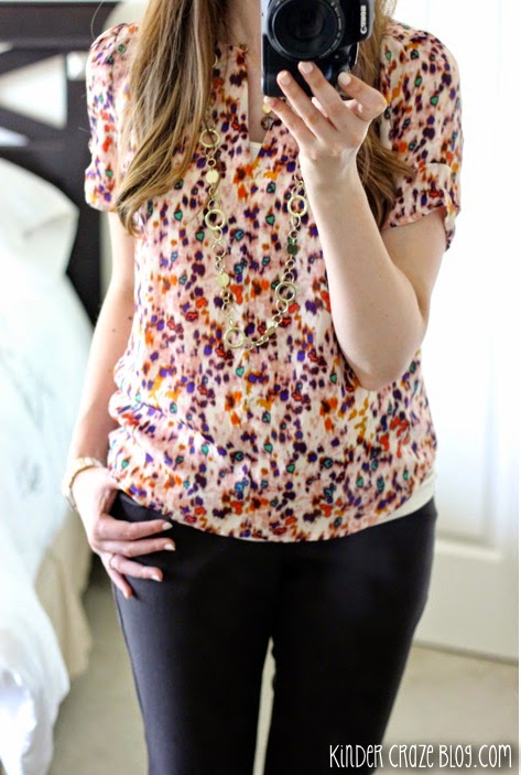 Cathleen Abstract Print Tulip Sleeve Blouse from Stitch Fix