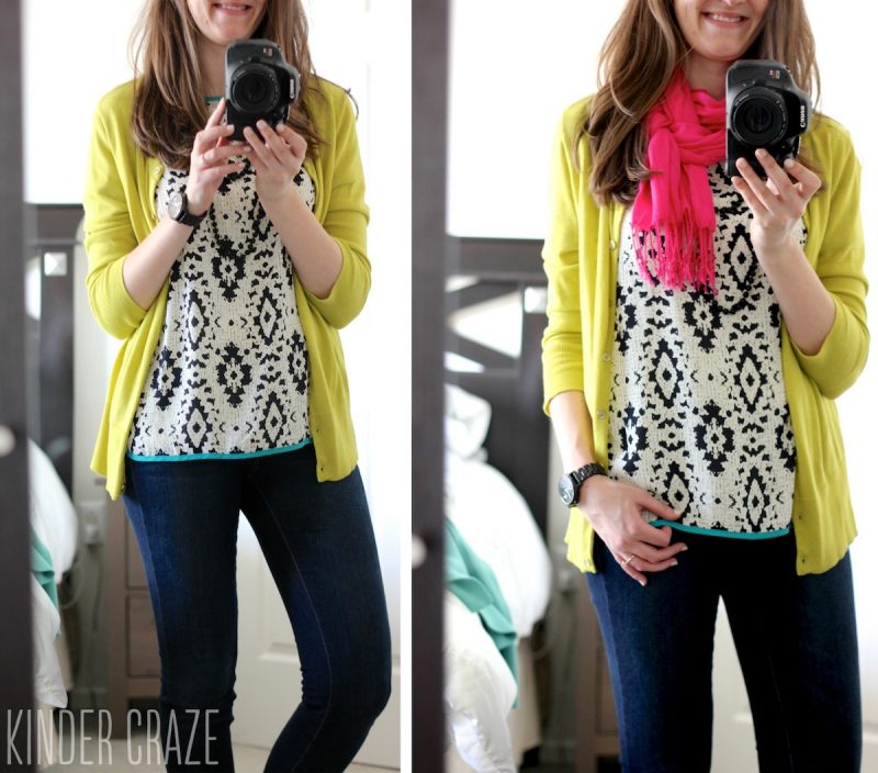 Rye Abstract Print Solid Trim Blouse from Stitch Fix