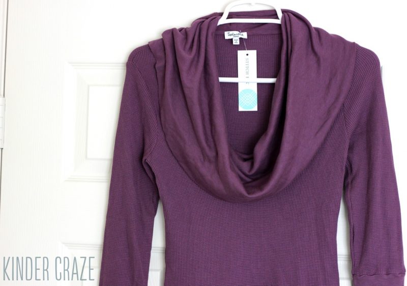 purple Giorgio Cowl Neck Long Sleeve Thermal Top from Stitch Fix
