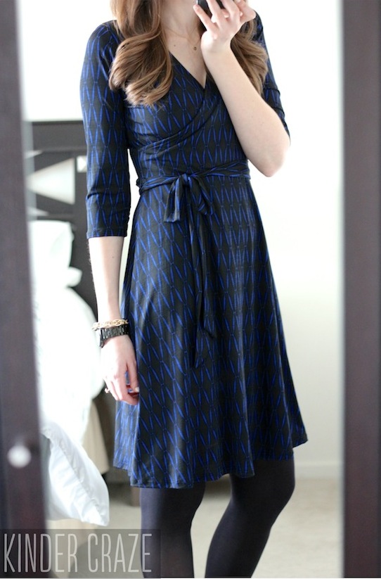 black and blue Renesme Geo Print Faux Wrap Dress from Stitch Fix #stitchfix #fashion