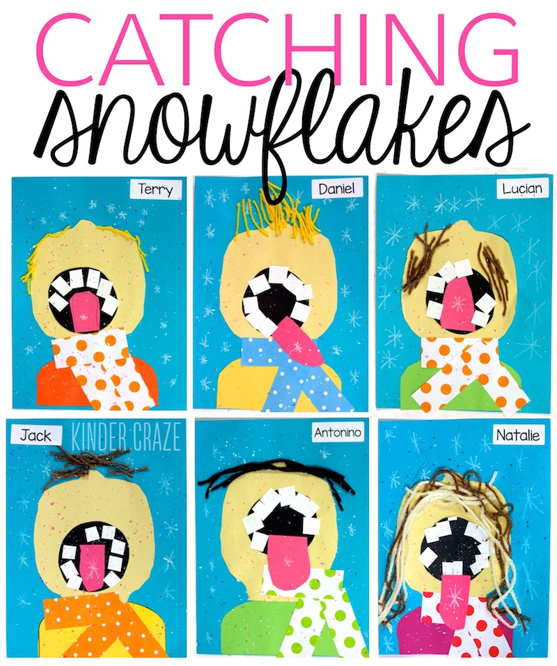 catching snowflakes on your tongue winter craft