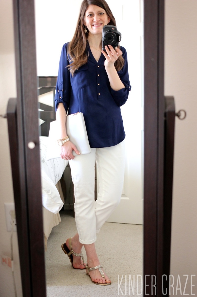 Skies are Blue Haldis Roll-Tab Henley Blouse from Stitch Fix
