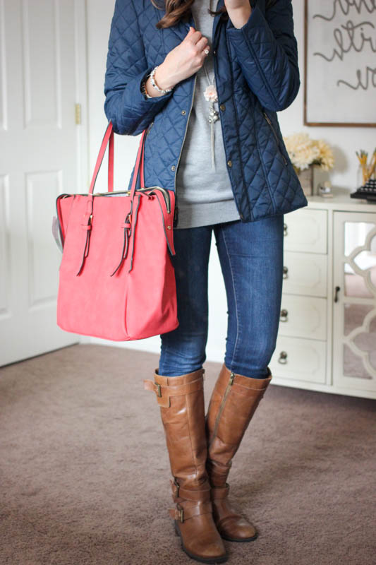 Amherst Multi-Zip Tote from Urban Expressions and Sarah Quilted Jacket with Faux Fur Collar Lining - Stitch Fix