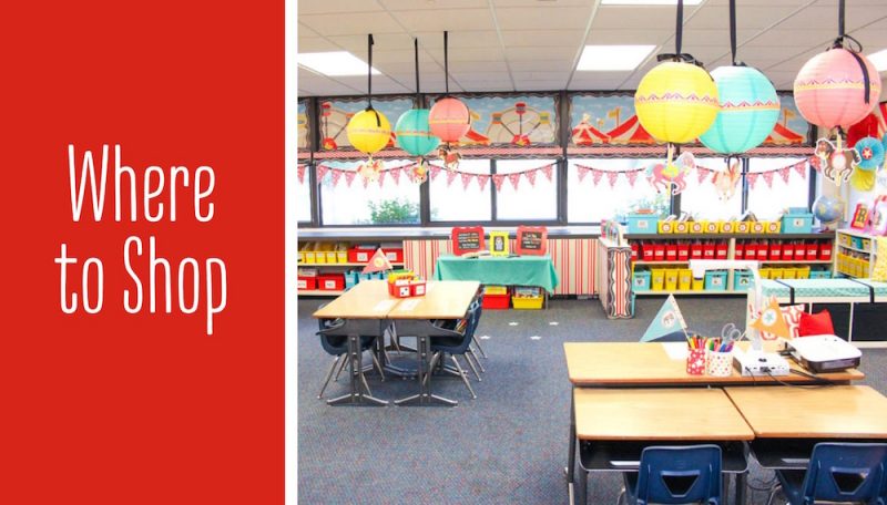 where to shop to create a vintage circus theme for your classroom
