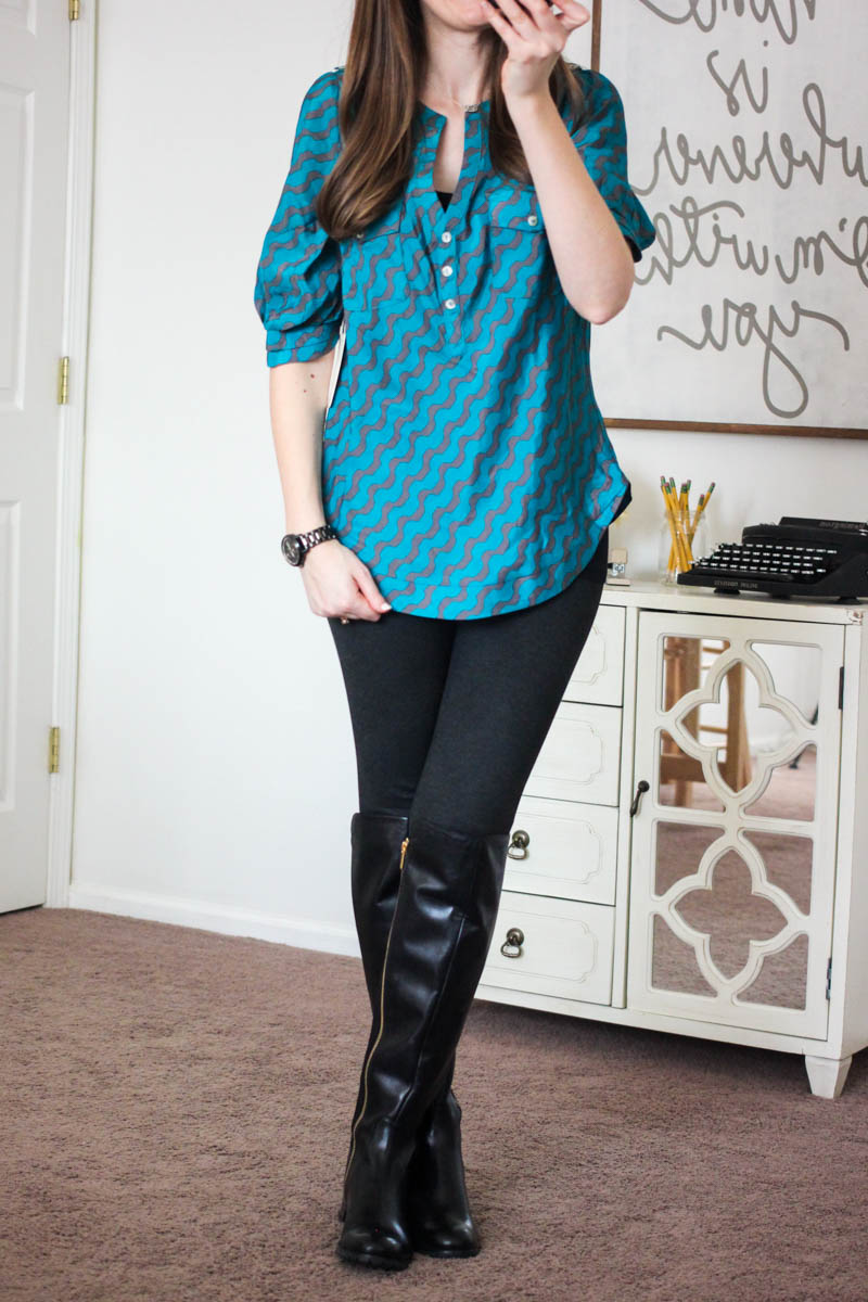 Filbert Abstract Striped Henley Blouse from 41Hawthorn - December Stitch Fix