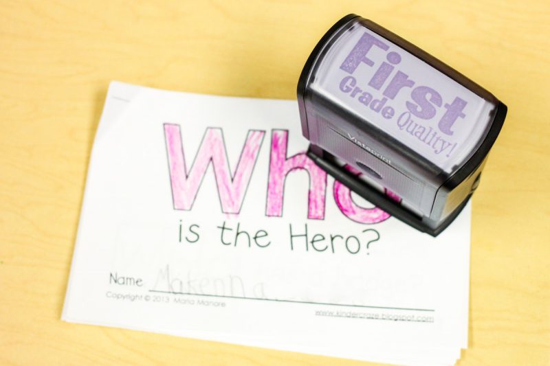 using a First Grade Quality stamp in kindergarten