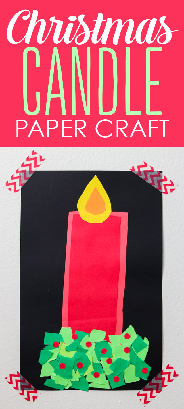 Christmas candle paper craft - cute Christmas activity for kids from Kinder Craze and Astrobrights!