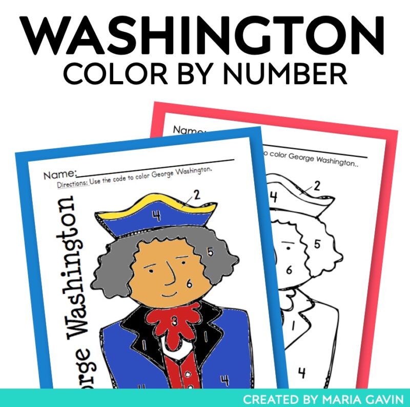 washington color by number cover